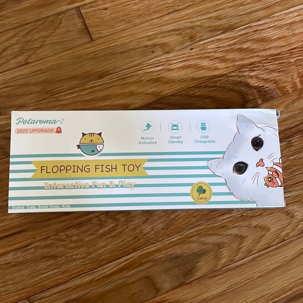 Potaroma Cat Toys Flopping Fish 10.5", Upgraded for 2022, Moving Cat Kicker